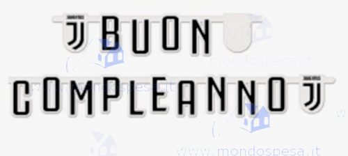 Bigiemme Festone Buon Compleanno Jumbo 294x20cm Personalizzabile con Adesivi Juventus 