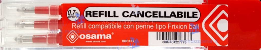 Ricarica Osama Compatibile Pilot Frixion Cancellabile Colore Blu 3 Pezzi